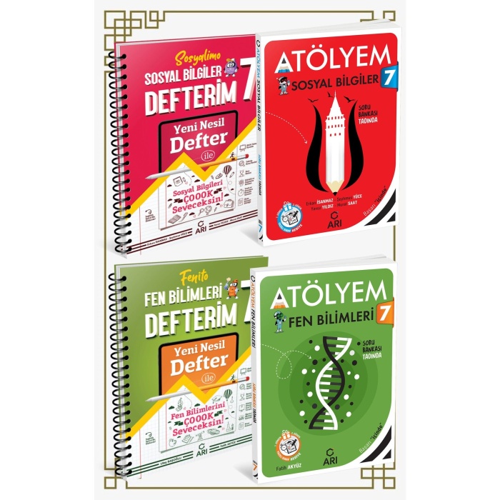 ARI YAYINLARI 7. SINIF FEN BİLİMLERİ + MATEMATİK ATÖLYEM VE DEFTER SETİ