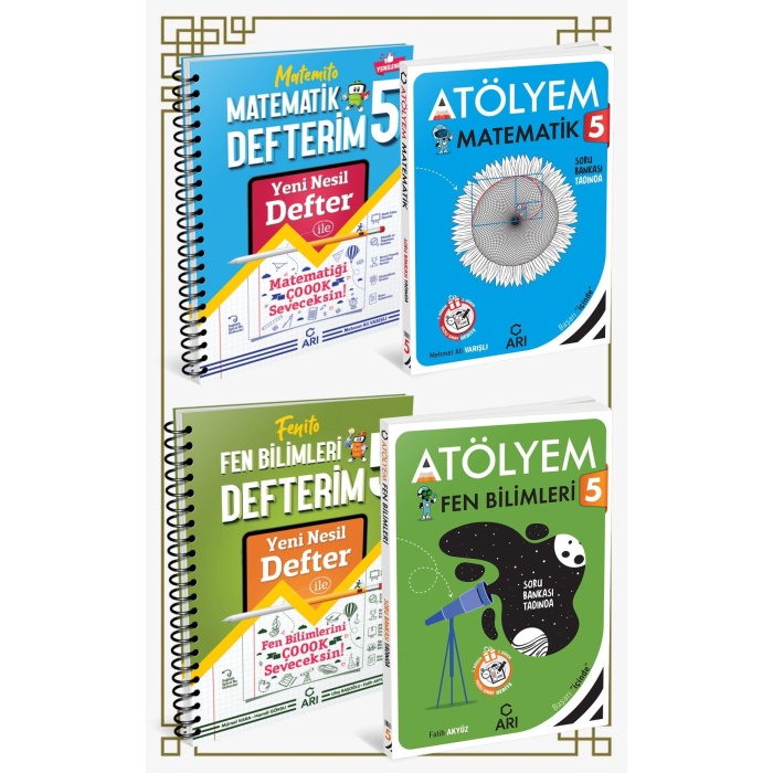 ARI YAYINLARI 5. SINIF MATEMATİK + FEN BİLİMLERİ ATÖLYEM VE DEFTER SETİ