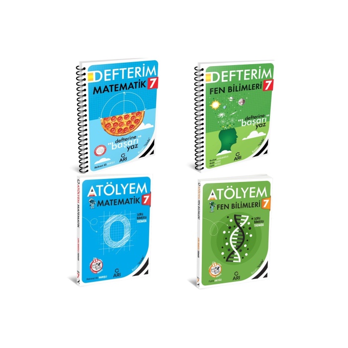 2024-2025 Arı Yayıncılık 7. Sınıf Matematik Fen Bilimleri Atölyem+Defter 4 Kitap !