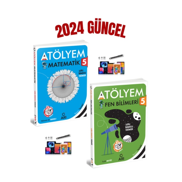 Arı Yayın 2024 Müfredat 5.Sınıf Atölyem Matematik-Fen+Yazılı Ekleri Soru Bankası+ Kalem