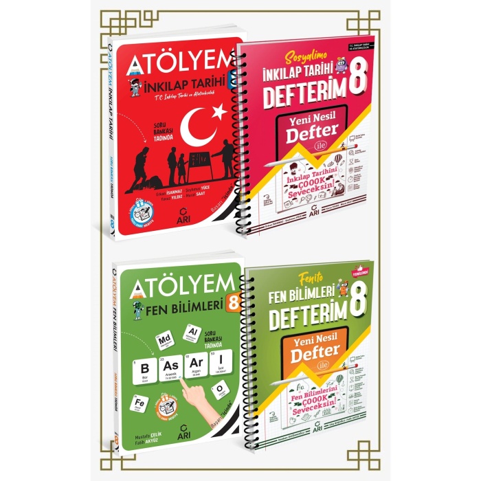 8. SINIF ARI YAYINLARI FEN BİLİMLERİ+İNKILAP ATÖLYEM VE DEFTER SETİ
