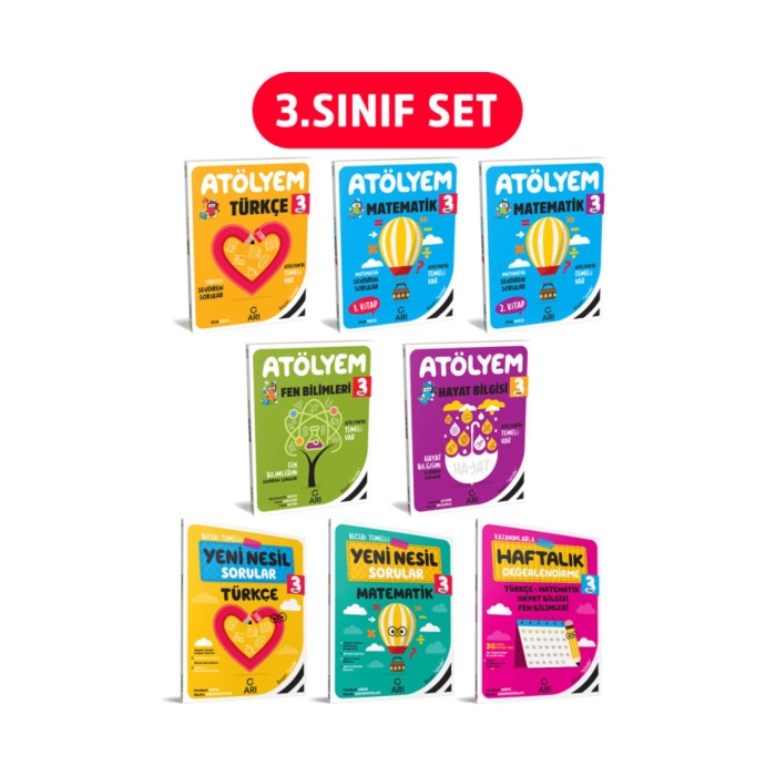 Arı Yayınları 3 Sınıf Atölyem Eğitim Seti 8 Kitap