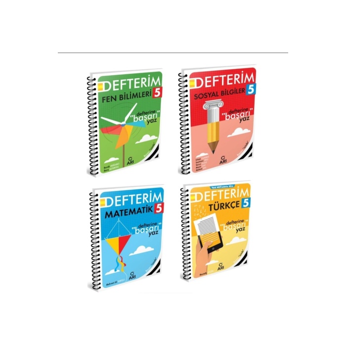 ARI YAYINLARI 5.SINIF MATEMATİK-TÜRKÇE-FEN-SOSYAL DEFTER 4 LÜ SET
