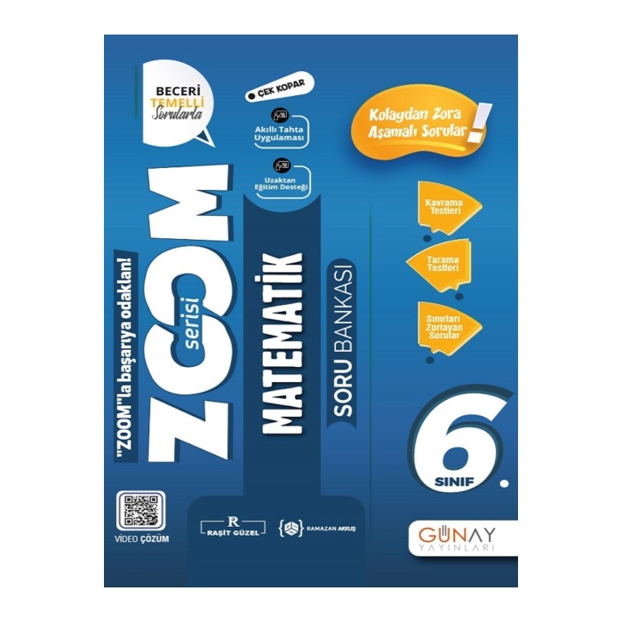 6.Sınıf Günay Zoom Matematik + Türkçe + Fen Bilimleri Soru Bankası ( Beceri Temelli ) - 3 KİTAP