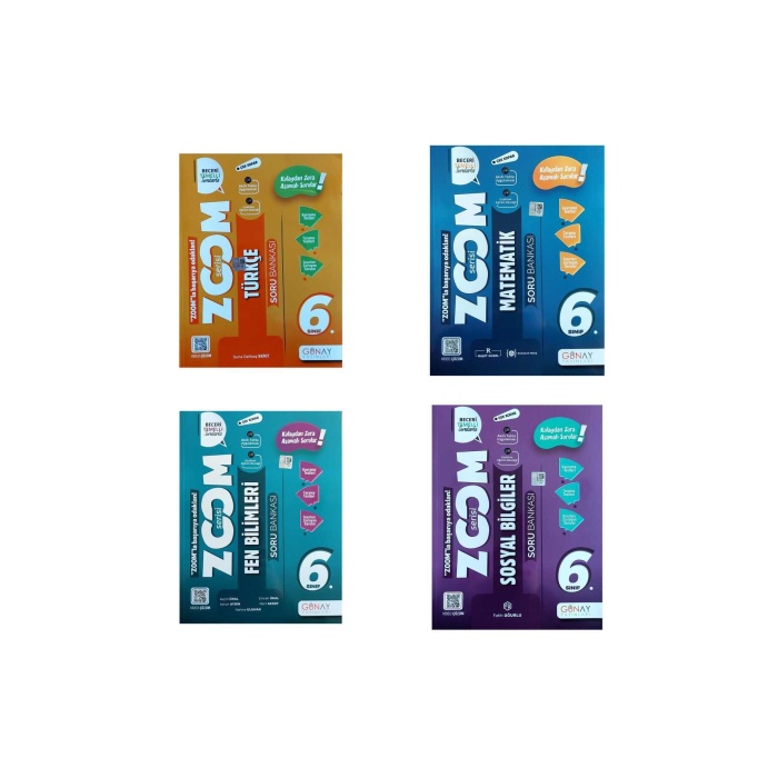 6.Sınıf Zoom Soru Bankası 4 Kitap Set