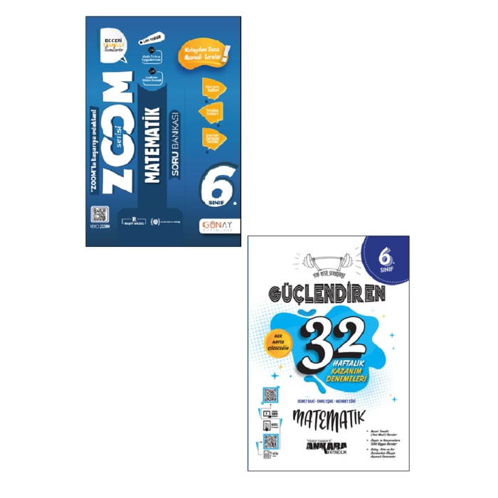 6. Sınıf Zoom Matematik + Ankara 6. Sınıf Güçlendiren Matematik 32 Haftalık Deneme