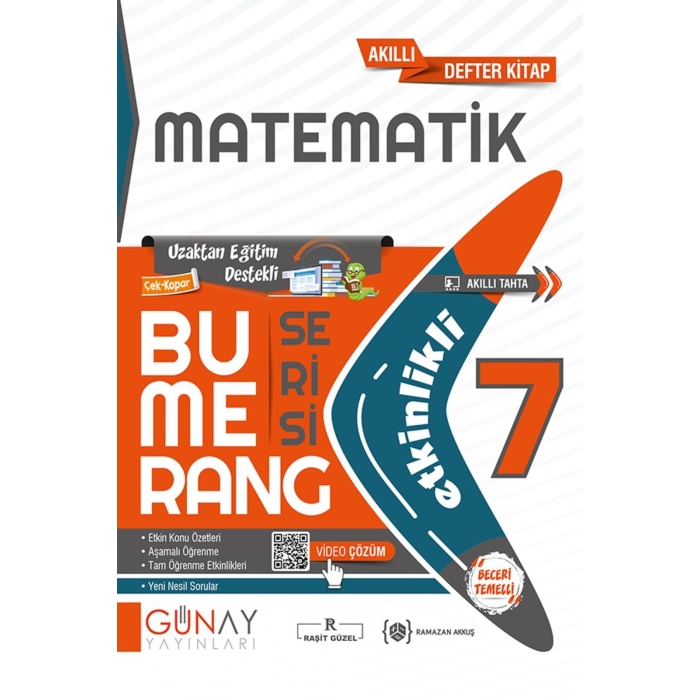 Günay Yayınları 7.Sınıf Bumerang Matematik Etkinlikli Akıllı Kitap 2023-2024