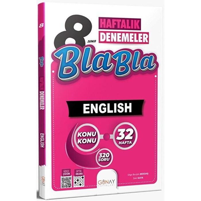 8. Sınıf İngilizce Bla Bla Haftalık Denemeler / Kolektif / Günay Yayınları / 9786258331349