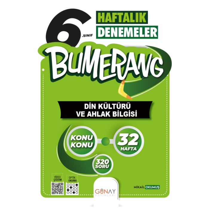 6. Sınıf Bumerang 32 Haftalık Din Kültürü ve Ahlak Bilgisi Denemeleri - Günay Yayınları