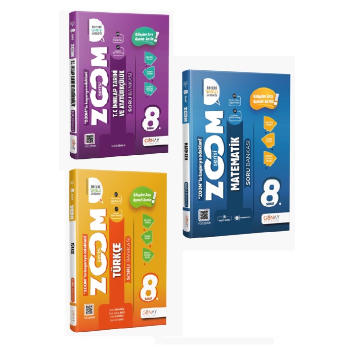 Günay Yayınları 8. Sınıf Zoom Türkçe + Matematik + İnkılap 3 lü set