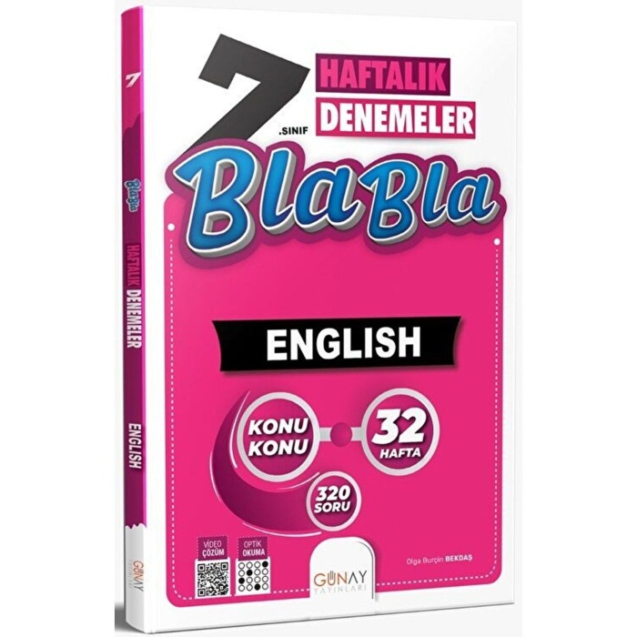 7. Sınıf İngilizce Bla Bla Haftalık Denemeler / Olga Burçin Bekdaş / Günay Yayınları / 9786258331332