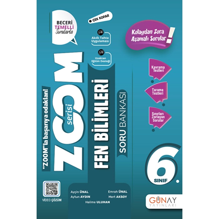 6. Sınıf Zoom Serisi Fen Bilimleri Soru Bankası / Ayçin Ünal / Günay Yayınları / 9786258331158