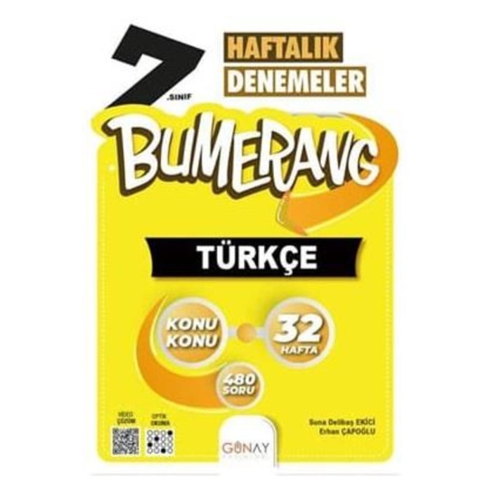 7. Sınıf Bumerang Haftalık Denemeler Türkçe (2022-2023) Günay Yayınları