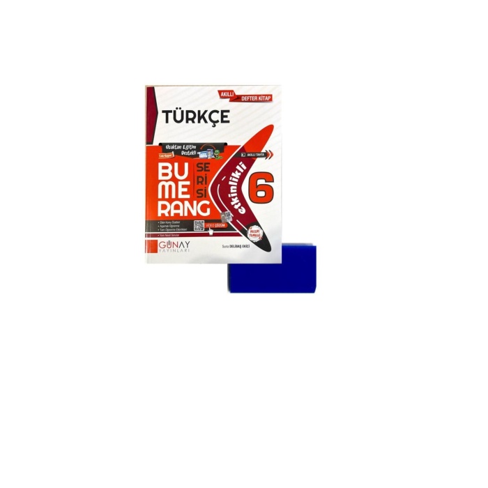 GÜNAY YAYINLARI 6.SINIF BUMERANG TÜRKÇE ETKİNLİKLİ DEFTER-KİTAP-YENİ BASKI-(SİLGİ HEDİYE)