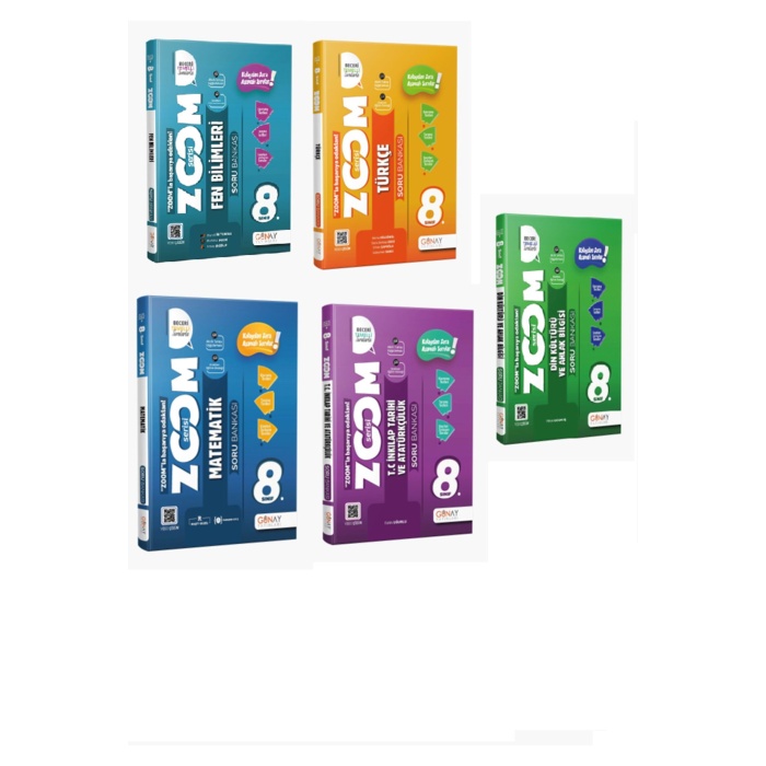 Günay Yayınları 8. Sınıf Zoom Türkçe + Matematik + Fen + İnkılap + Din 5 li set