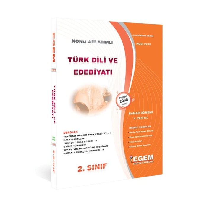 Aöf Türk Dili Ve Edebiyatı 2 Ve 3. Sınıf 4 Ve 6. Yarıyıl (Bahar) Konu Anlatımlı Soru +Çıkmışlar
