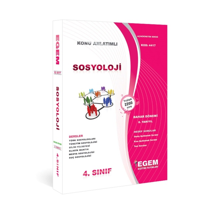 Aöf Sosyoloji 4 Sınıf 8 Dönem (Bahar Dönemi) Konu Anlatımlı Soru Bankası Set + Çıkmış