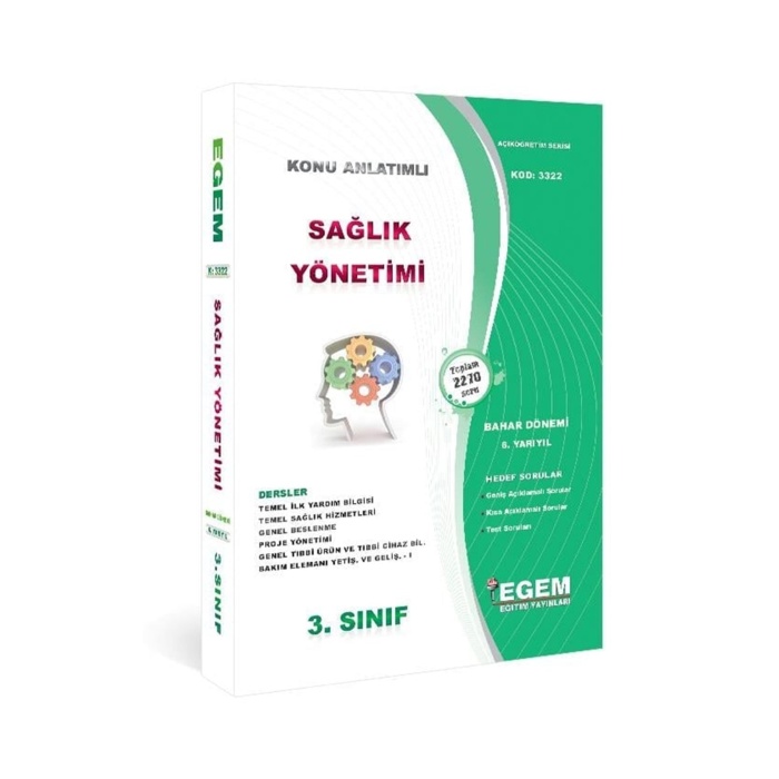 Aöf Sağlık Yönetimi 3 Sınıf 6 Yarıyıl (Bahar Dönemi) Konu Anlatımlı Soru Bankası + Çıkmış