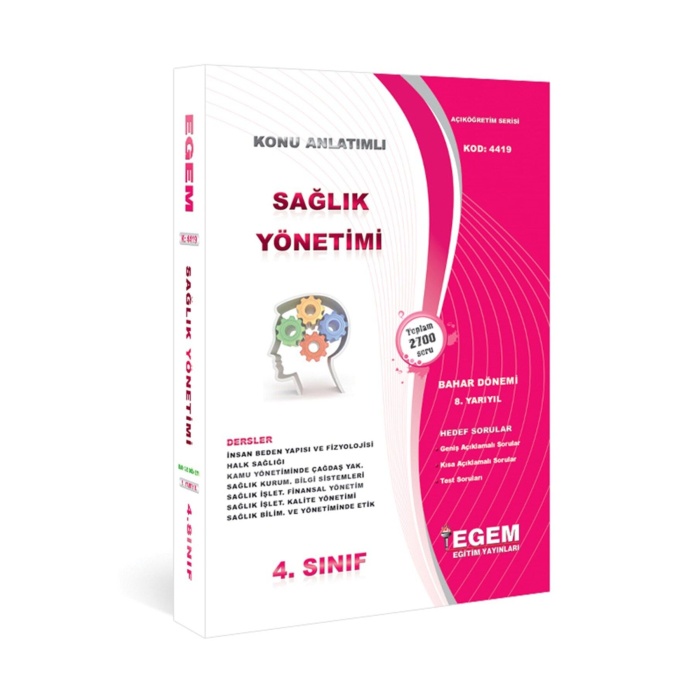 Aöf Sağlık Yönetimi 3 Ve 4 Sınıf 6 Ve 8 Yarıyıl (Bahar Dönemi) Konu Anlatımlı Soru Bankası Set