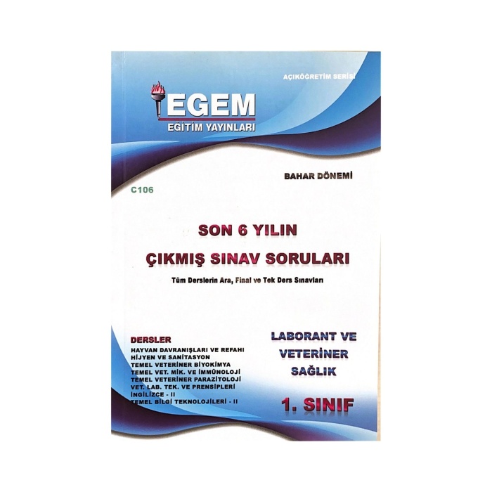 Aöf Laborant Ve Veterinerlik Sağlık 1 Sınıf 2. Dönem (Bahar Dönemi) Konu Anlatımlı Soru + Çıkmış Set