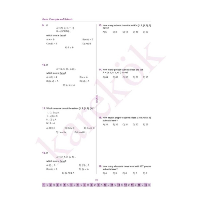 Yeni Bas. Karekök Yayınları Güncel 9th GRADE MATHEMATICS QUESTION BOOK
