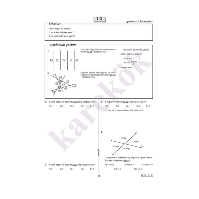 Yeni Bas. Karekök Yayınları Güncel TYT-AYT Geometri 1.Kitap Konu Anlatımlı Çözümlü Soru MPS (MOD