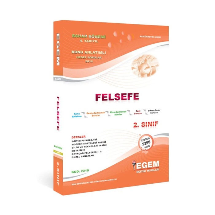 Aöf Felsefe 2 Ve 3 Sınıf 4 Ve 6 Dönem (Bahar Dönemi) Konu Anlatımlı Soru Bankası Set