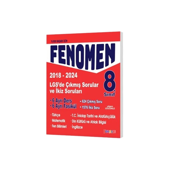 2024-2025 Müfredat Fenomen 8 Sınıf LGS A Ve B Seri (Kolay Ve Zor) Ve 2018-2024 Tüm Çıkmışlar PAKET