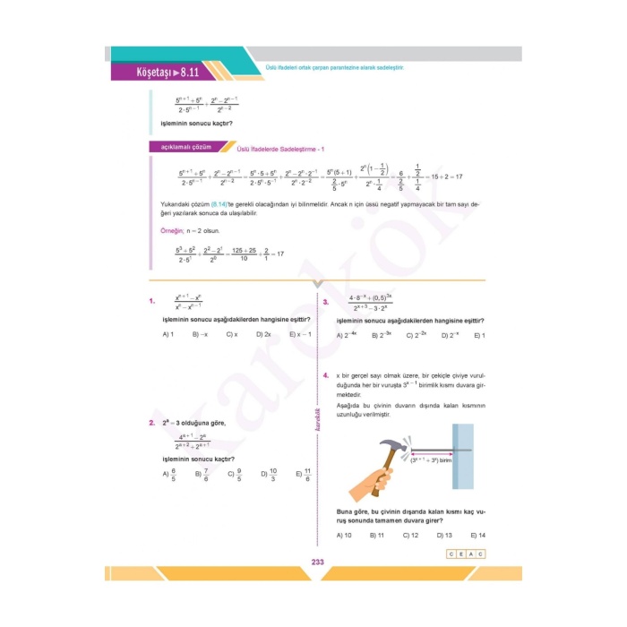 Yeni Müf. Karekök Yayınları Güncel TYT Matematik 1.Kitap Konu Anlatımlı Çözümlü Soru MPS (MODÜLLER P