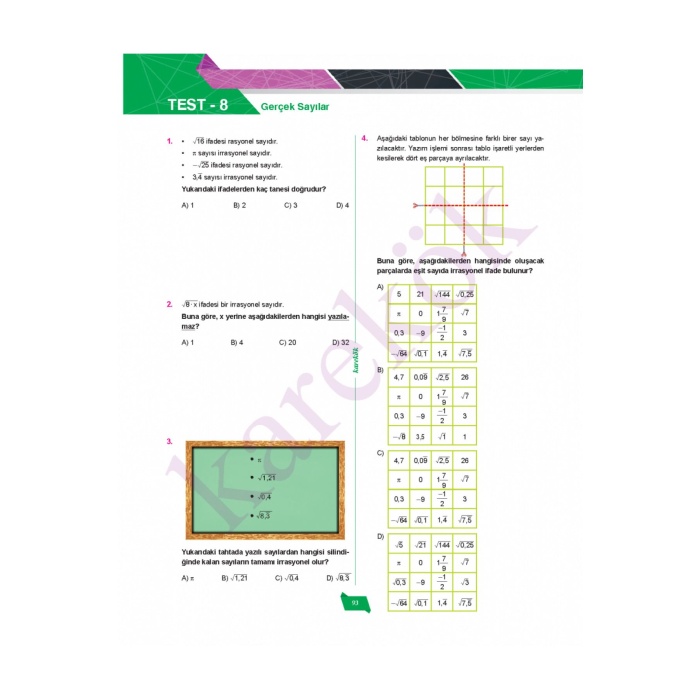 8. Sınıf Lgs Matematik Soru Bankası