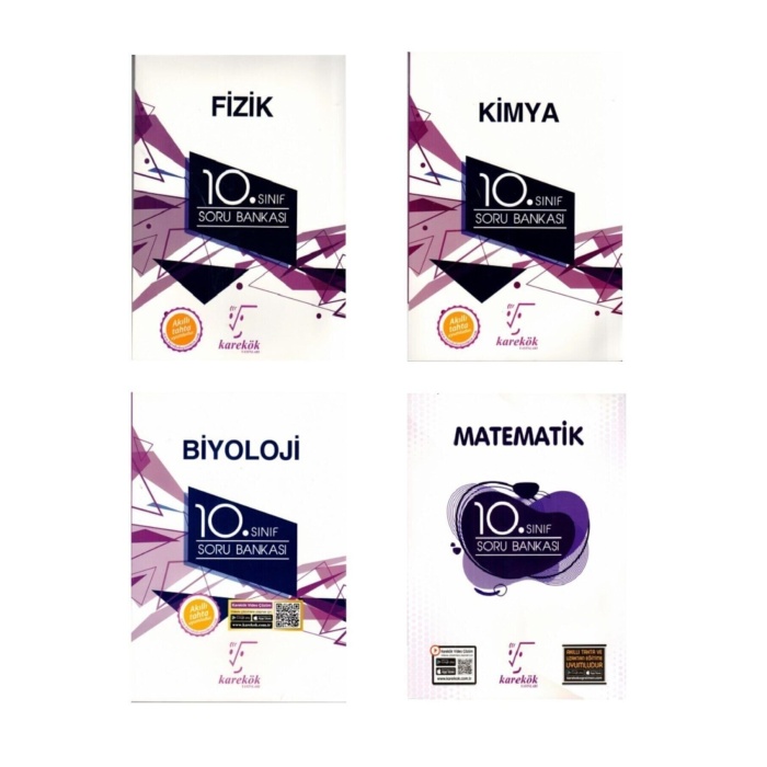 Karekök 10.sınıf Matematik-fizik-kimya-biyoloji Soru Bankası Seti