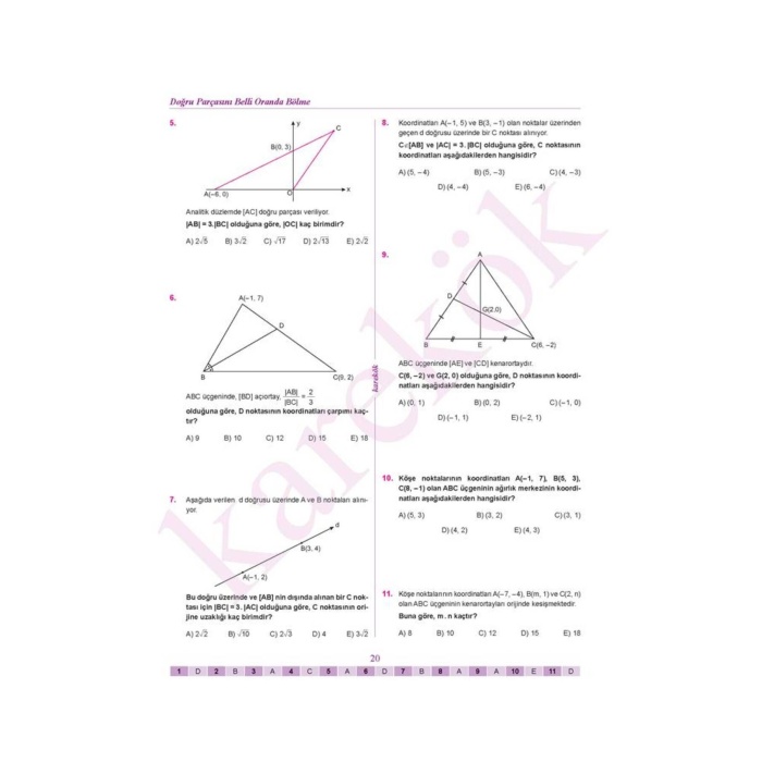 Yeni Bas. Karekök Yayınları Güncel AYT Analitik Geometri Soru Bankası
