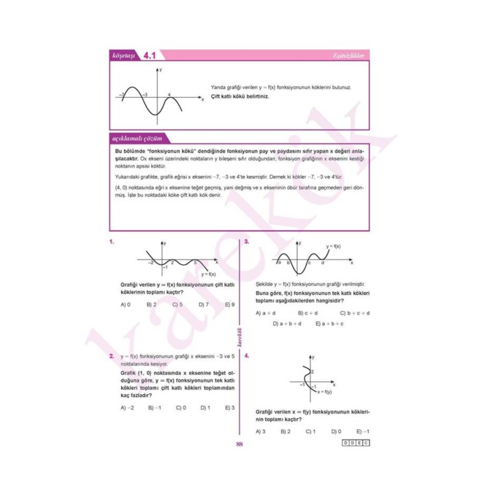 Yeni Müf. Karekök Yayınları AYT Matematik 1.Kitap Konu Anlatımlı Çözümlü Soru MPS (MODÜLER P