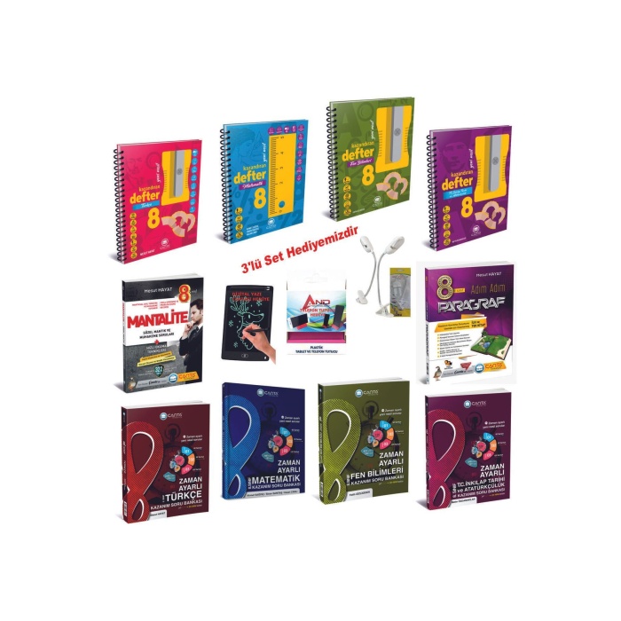 8 Sınıf 2024-2025 Müfredat Tüm Dersler Defter Etkinlikli Soru + Paragraf Mega Ful Set