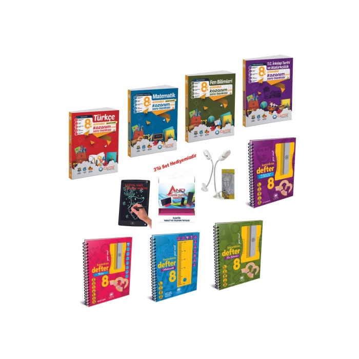 8 Sınıf 2024-2025 Müfredat Tüm Dersler Defter + Etkinlikli Konu Anlatımı + Yeni Nesil Soru FULL Set