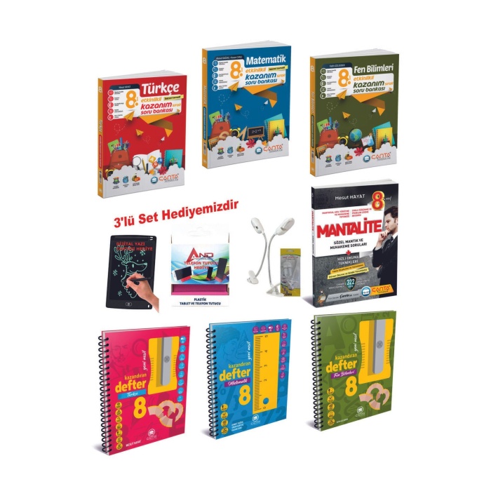 8 Sınıf 2024-2025 Müfredat Türkçe-Mat-Fen Konu Anlatımı Defter Seri +Etkinlikli Soru FULL Set