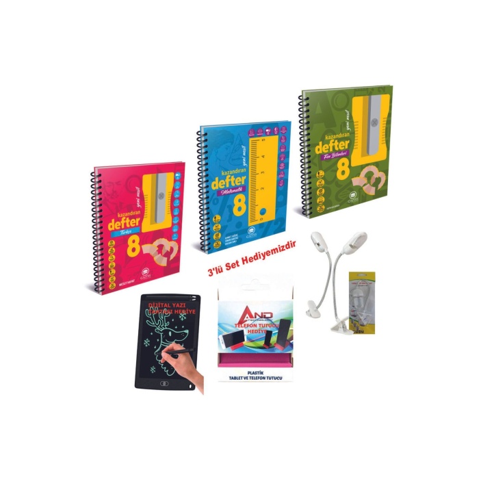 8 Sınıf 2024-2025 Müfredat Türkçe-Matematik-Fen Ayrıntılı Konu Anlatımı Kazandıran Defter Seri