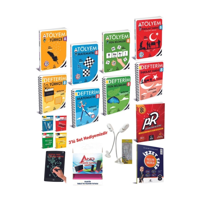 2024-2025 Müfredat 8 Sınıf Tüm Dersler Atölyem + Defter Serisi Elit Maxx Platinum Paket