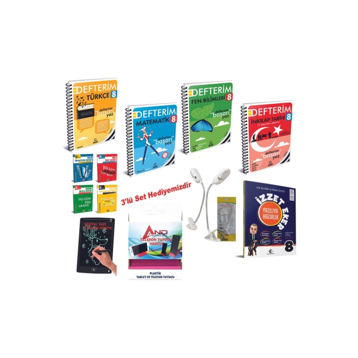 2024-2025 Müfredat 8 Sınıf Tüm Dersler Defter Serisi Etkinlikli + Yeni Nesil Sorular + İngilizce Set
