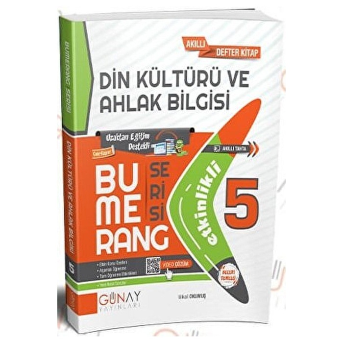 5. Sınıf Din Kültürü ve Ahlak Bilgisi Bumerang Serisi Etkinlikli Akıllı Defter / 9786257150538