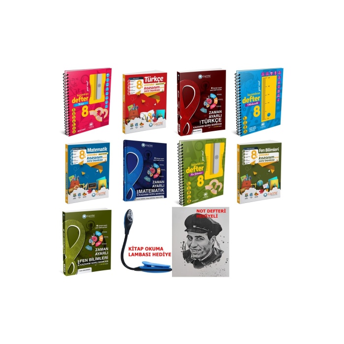 8 Sınıf Türkçe Matematik Fen Defter+ Zaman Ayarlı  Serisi + Etkinlikli Yeni Nesil Soru SuperMega Set