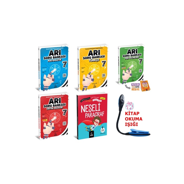 7 Sınıf Tüm Dersler Video Çözümlü Kazanım Odaklı Beceri Temelli Sorular Set + Kitap Okuma Işığı