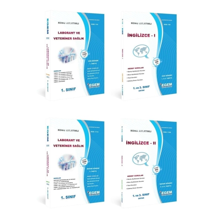 Aöf Laborant Ve Veteriner Sağlık 1 Sınıf Güz Ve Bahar Dön. 1 Ve 2 Dön. Set