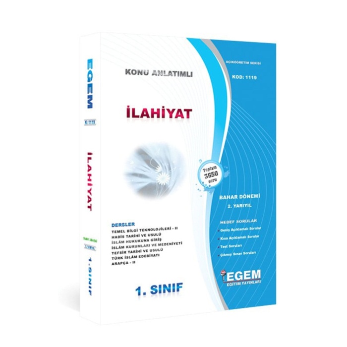 Aöf Ilahiyat 1.sınıf 2.yarıyıl Bahar Dönemi Vize - Final Konu + Soru Süper Kaynak