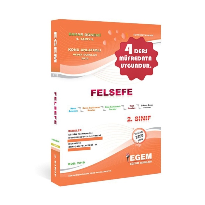 Aöf Açık Öğetim Felsefe 2 Ve 3 Sınıf Güz Ve Bahar 3,4,5,6 ,dönem Konu Anlatımlı Soru