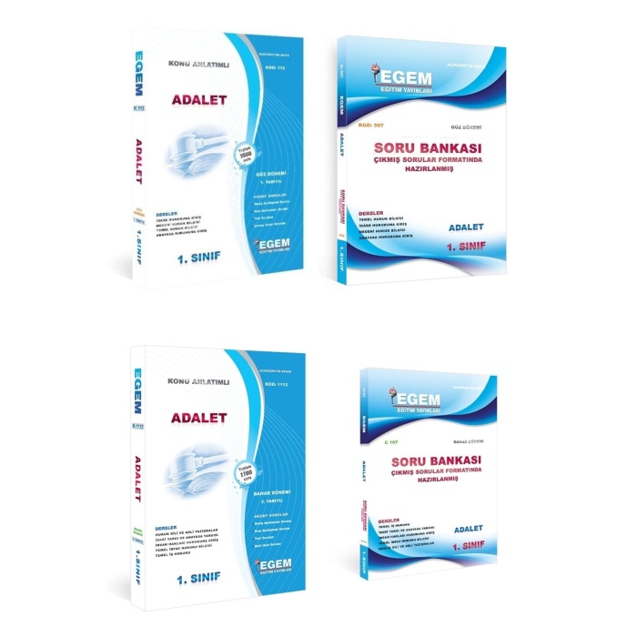 And.aöf Adalet 1 Ve Sınıf Güz Ve Bahar Dönemi Konu Anlatımlı Full Set