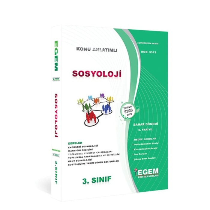 Güncel Egem Yayınları Sosyoloji 3.sınıf 6.yarıyıl Konu Anlatımlı Çözümlü Soru Bankası bahar