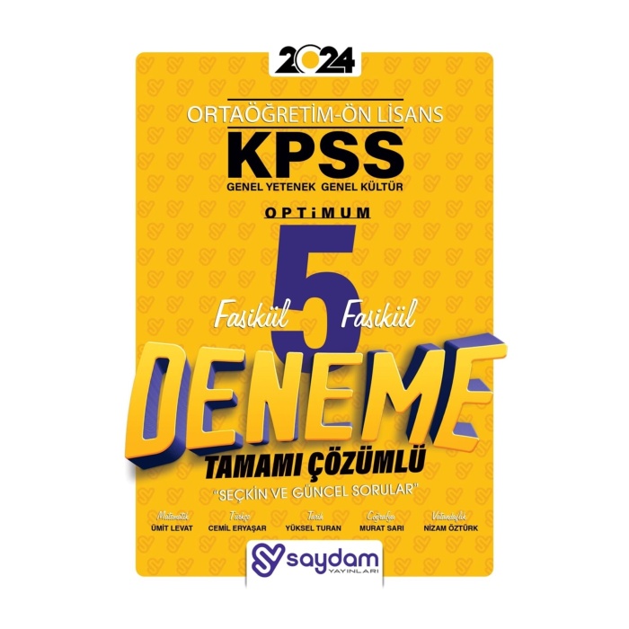 2024 KPSS  Ön Lisans Kazandıran Karma Deneler  Pegem + Benim Hocam + Saydam Yayınları Ful Denemeler
