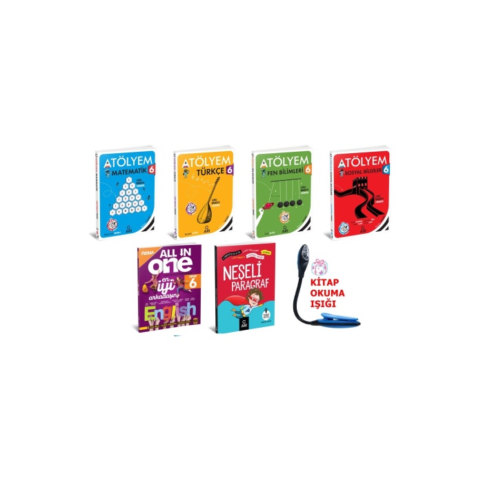 6 Sınıf Ful Tüm Dersler Seti Süper Atölyem Seti Beceri Temelli Sorular Tam Set + Kitap Okuma Lambası