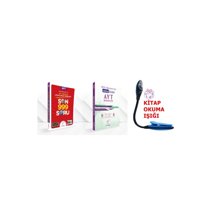 AYT Sözel Sınav Öncesi Çözülmesi Gereken Son 999 Soru + 6 Lı Deneme + Kitap Okuma Işığı Hediye